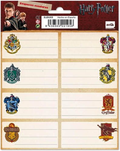 Conjunto 16 Etiquetas Adesivas Harry Potter
