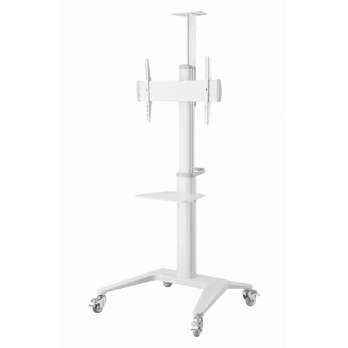 Suporte de Pé Gembird TVS-70T-02-W para TV com rodas e Prateleira suporta 37"a 70"em Alumínio Branco