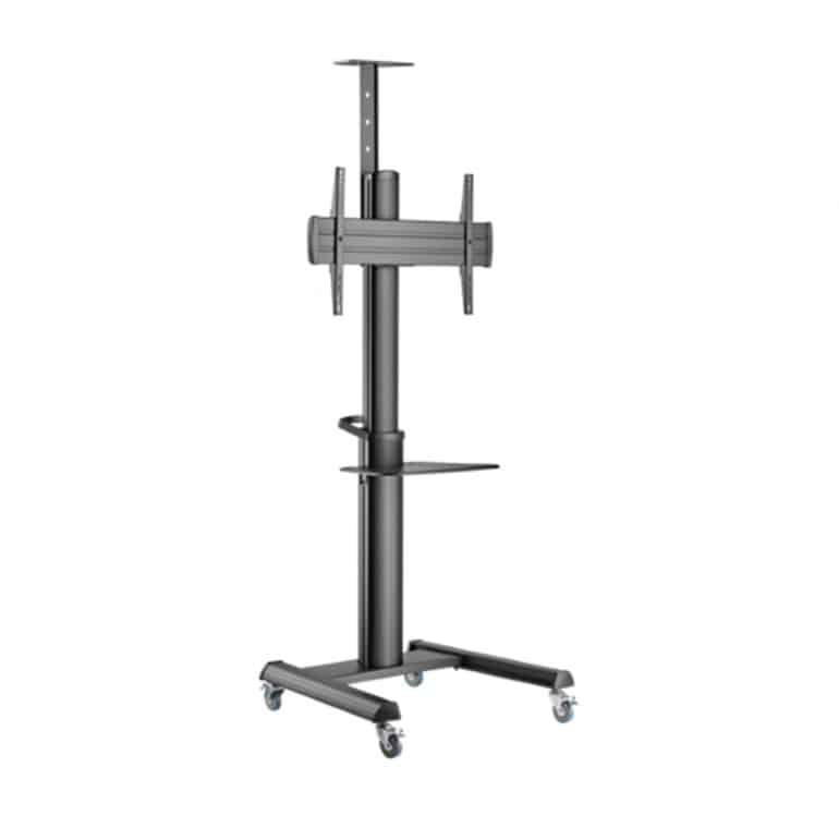 Suporte de Pé Gembird TVS-70T-02 para TV com rodas e Prateleira suporta 37"a 70"em Alumínio