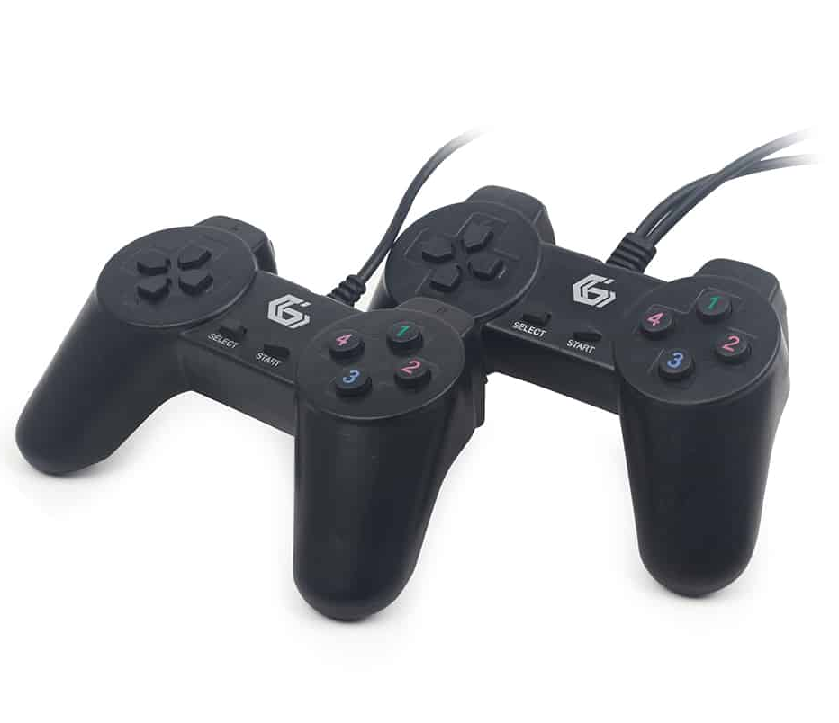Conjunto 2x Gamepad USB para PC MultiPlayer Preto