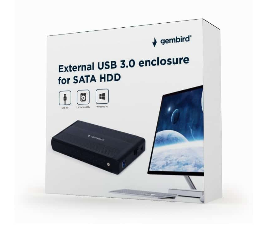 Caixa Externa Sata 3.5"Gembird Usb 3.0 Preta