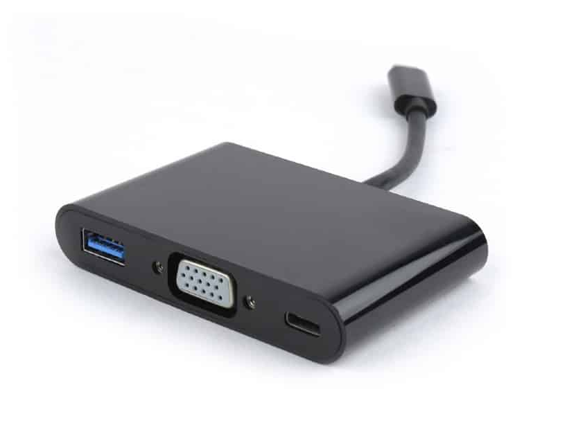 Adaptador Type-C para VGA + Type-C + USB 3.0