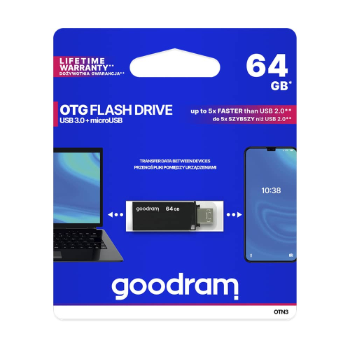 Pen Drive GoodRam 64Gb OTN3 USB 3.0 + Micro Usbl