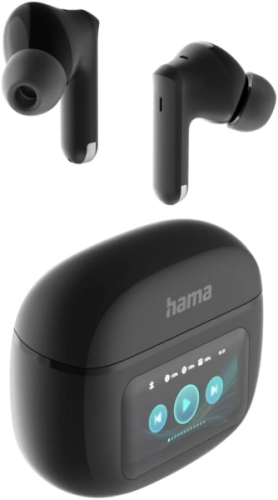 Hama Spirit Touch Auriculares TWS - Bluetooth 5.4 - Control Tactil Inteligente - Estojo Recarregavel - Preto