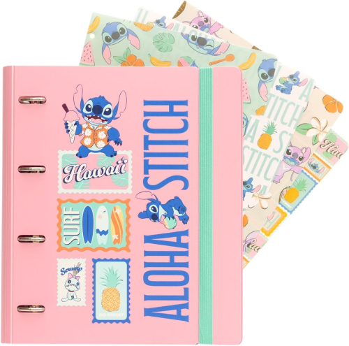 Capa de 4 Argolas em Polipropileno:Disney Stitch