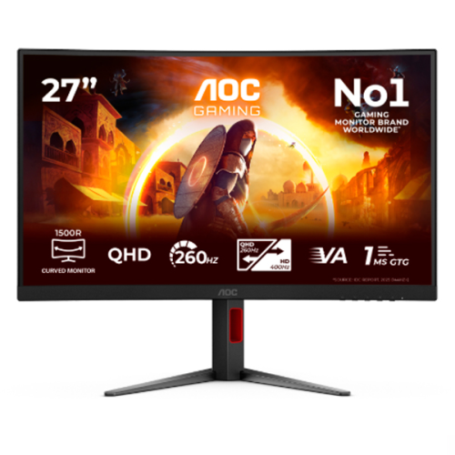AOC MONITOR FAST VA 27"16:9 QHD CURVO 260HZ HDMI