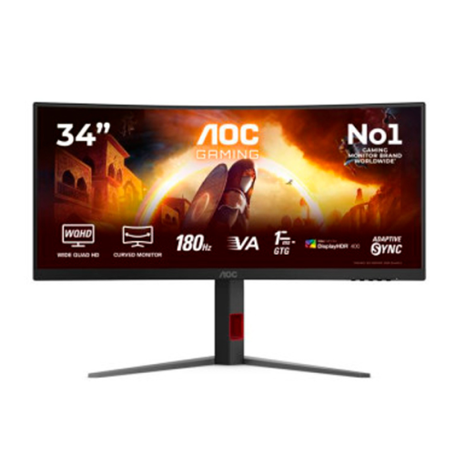 AOC MONITOR VA 34"21:9 WQHD 1MS 180HZ HDMI