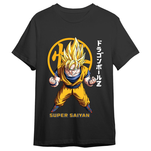 T-shirt Goku Super Saiyan Kanji Dragon Ball Z adulto