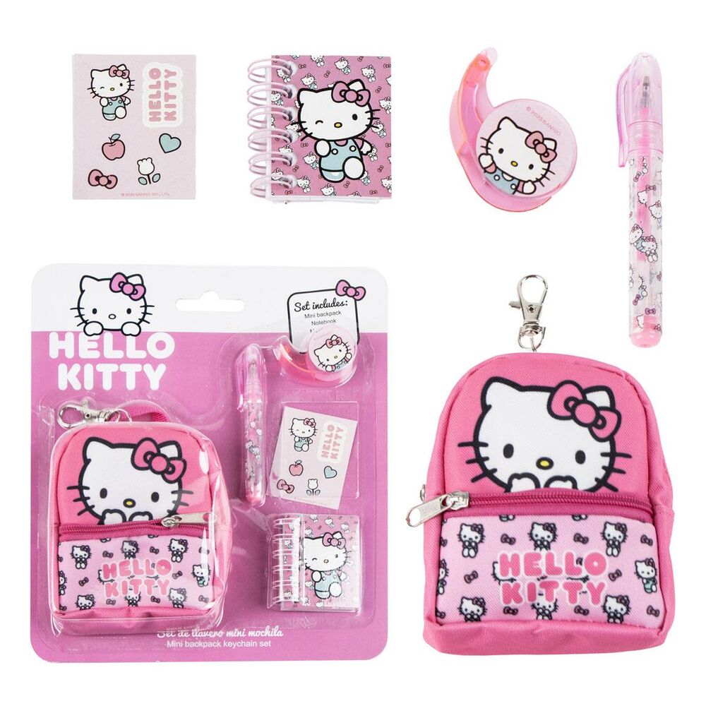 Set Papelaria Mini Mochila Hello Kitty