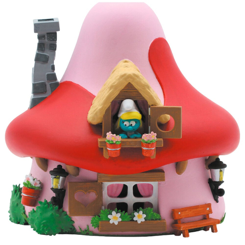 Figura Mealheiro Casa Seta Pitufina Los Pitufos 15cm