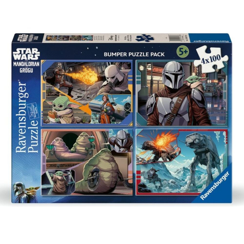Puzzle Grogu &The Mandalorian Star Wars 4x100 Peças
