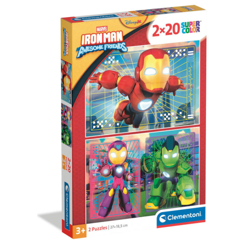 Puzzle Iron Man y Su Superequipo Marvel 2x20 Peças