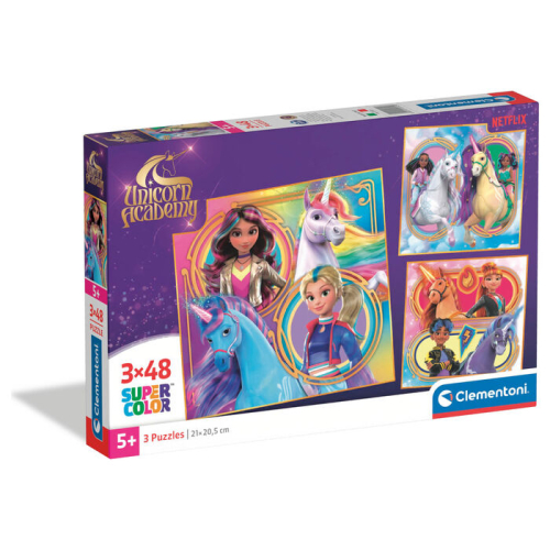 Puzzle Academia de Unicornios 3x48Peças