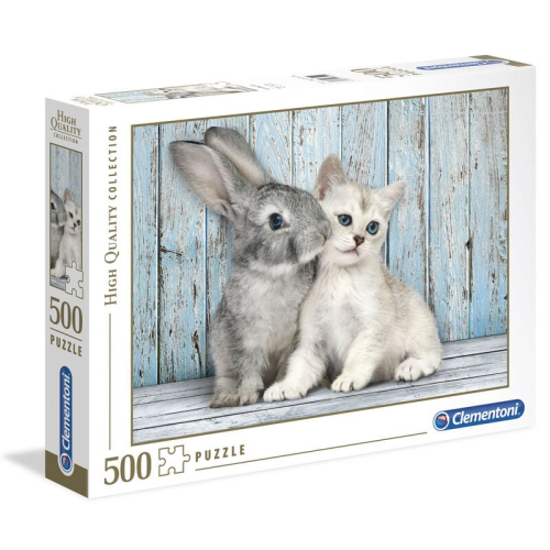 Puzzle Gato y Conejo 500 Peças