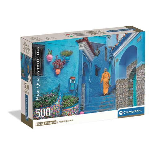 Puzzle Blue Street Of Chefchaouen 500 Peças