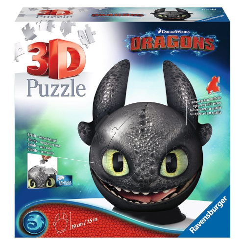 Puzzle Ball 3D Desdentado Como Entrenar a tu Dragon 72 Peças