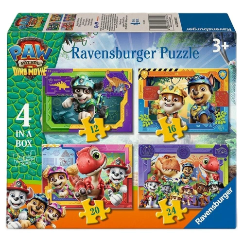 Puzzle Dino Movie Patrulla Canina Paw Patrol 12-16-20-24 Peças