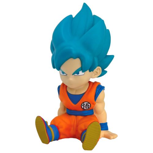 Figura Mealheiro Son Goku Super Saiyan Blue Dragon Ball Super 15cm