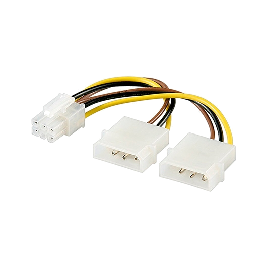 CABO ALIMENTACION VGA AUXILIAR 2x5.25 A PCIE 6PIN
