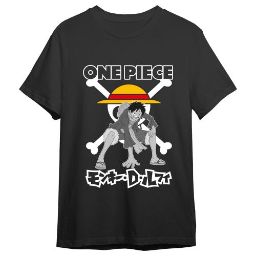 T-shirt Monkey D. Luffy Skull One Piece adulto