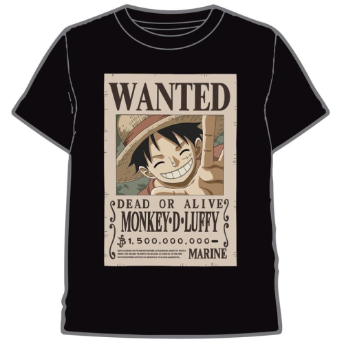 T-shirt Wanted Luffy One Piece adulto Tam M