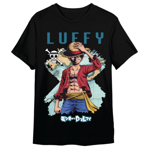 T-shirt Monkey D. Luffy Map One Piece adulto Tam 2XL