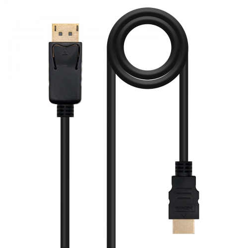 CABO DISPLAYPORT-M A HDMI-M 3M NANOCABLE PRETO