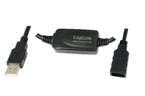 CABO EXTENSOR USB(A) 2.0 A USB(A)2.0 LOGILINK 10M Preto
