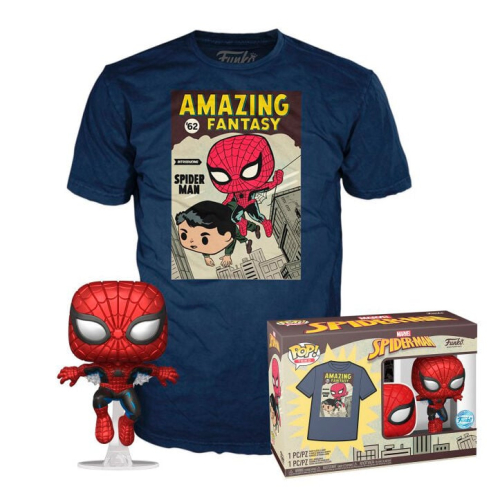 Set figura POP &Tee Marvel Spiderman Comic Cover