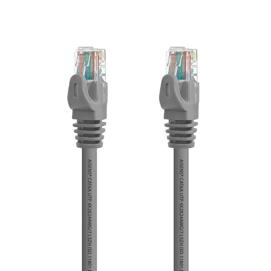 CABO RED AISENS RJ45 LSZH CAT.6A 25CM GRIS
