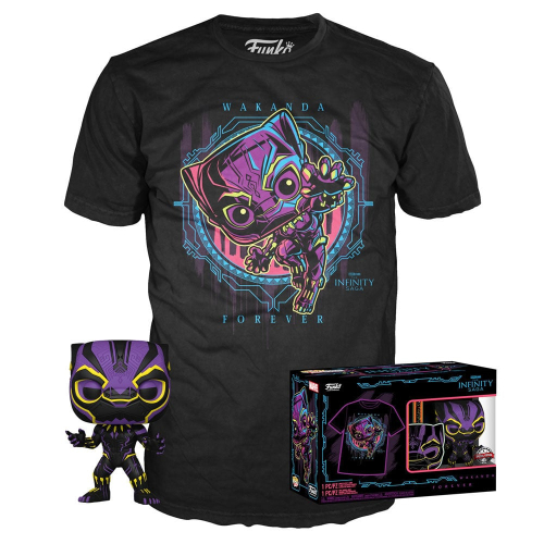 Set figura POP &Tee Marvel Wakanda Forever Black Panther Exclusive Tam S