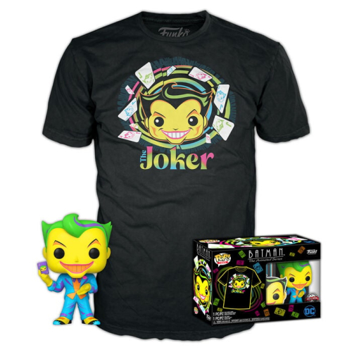 Set figura POP &Tee DC Comics Batman Joker Exclusive Tam L