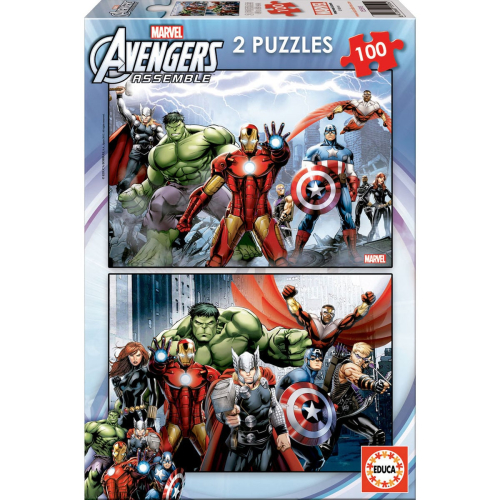 Puzzles Vengadores Avengers Marvel 2x100 Peças
