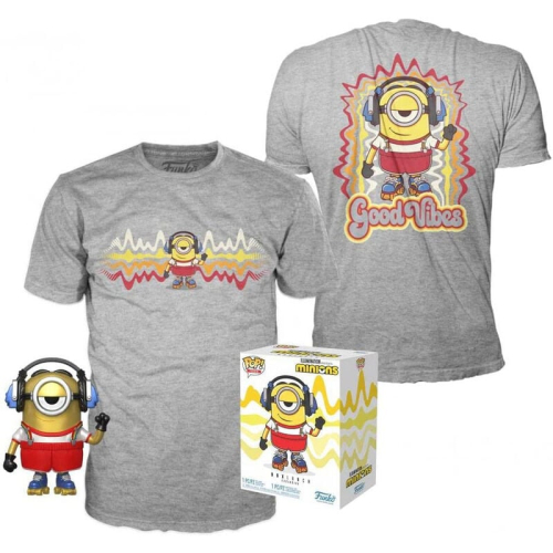 Set figura POP &Tee Minions Roller Skating Stuart Metallic Exclusive Tam L