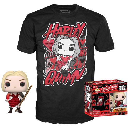 Set figura POP &Tee DC Comics Harley Quinn Tam XL