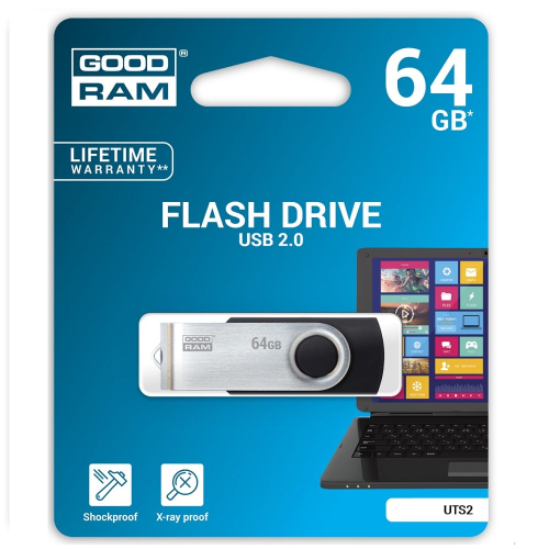 PENDRIVE 64GB USB2.0 GOODRAM UTS2 BLACK
