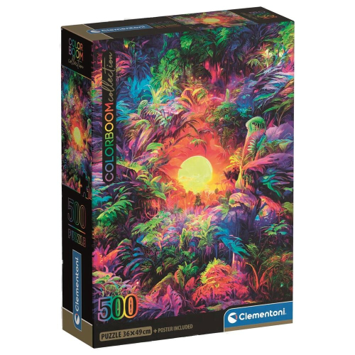 Puzzle Psychedelic Jungle Sunrise Color Boom 500 Peças