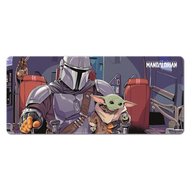 Tapete de Rato Gaming Mandalorian &Child Star Wars