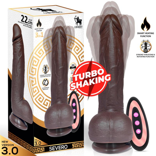 Severo Dildo Realista Turbo Shaking penetração,Rotación 360º Control Remoto Efecto Calor