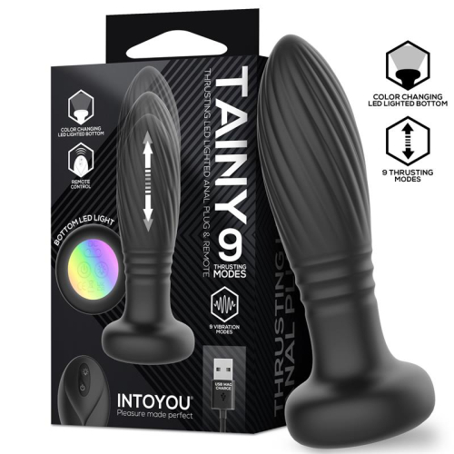 Tainy Plug Anal com Thrusting y Luces Led com Control Remoto