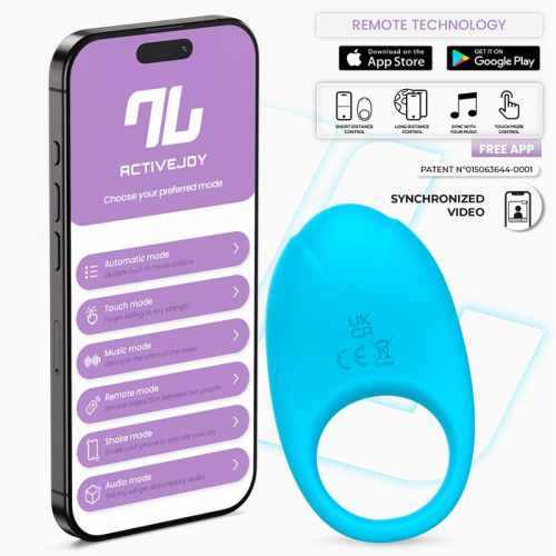 Ringo Anel Vibrador com APP Unibody Azul