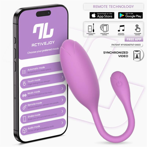Logan Ovo Vibrador com APP Silicone Unibody Púrpura