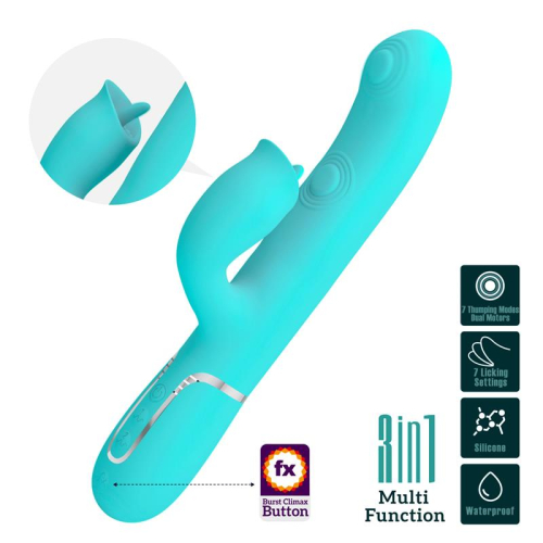 Gigi Vibrador com Licking e Thumping Turquesa