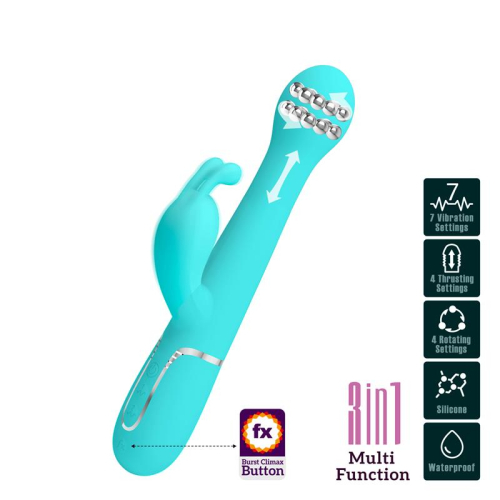 Vibrador com Thrusting e Bolas Rotatorias Dejon Azul
