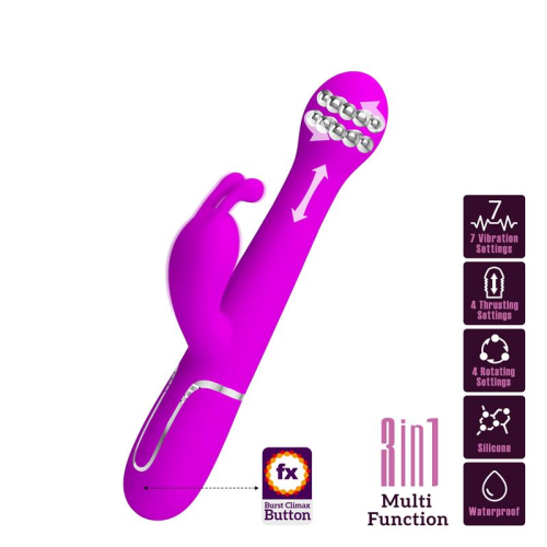 Vibrador com Thrusting e Bolas Rotatorias Dejon Rosa