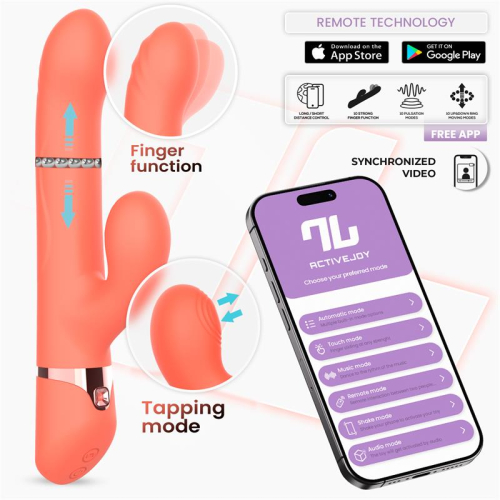 Minde Vibrador com Anel de Bolas Up and Down,Finger e Pulsação com App