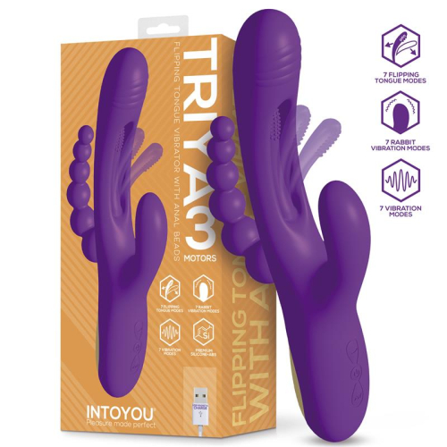 Triea Vibrador com Língua Flipping e Cadena Anal