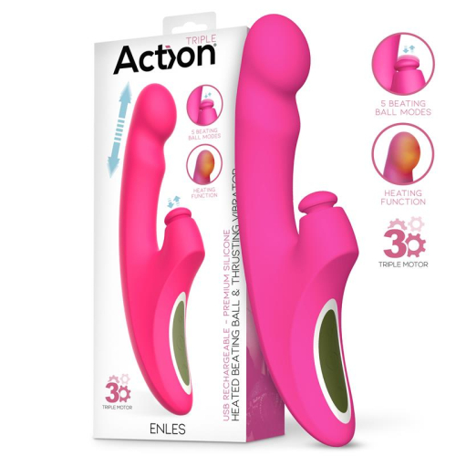 Enles Vibrador com Beating Ball,Thrusting e Função de Calor