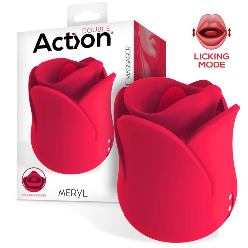 Merel Estimulador Vibrador de Rosa com Língua 2 Motores