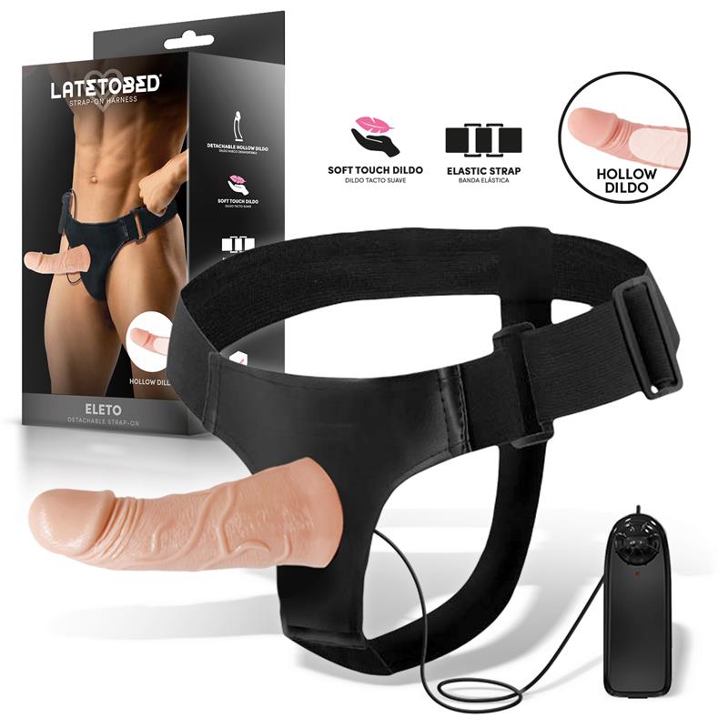 Eleto Arnés com Dildo oco Removível,Vibración y Control Remoto